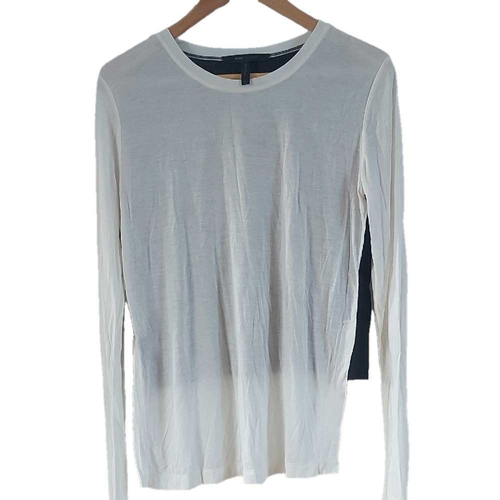 BCBG White and black Long Sleeve Shirt